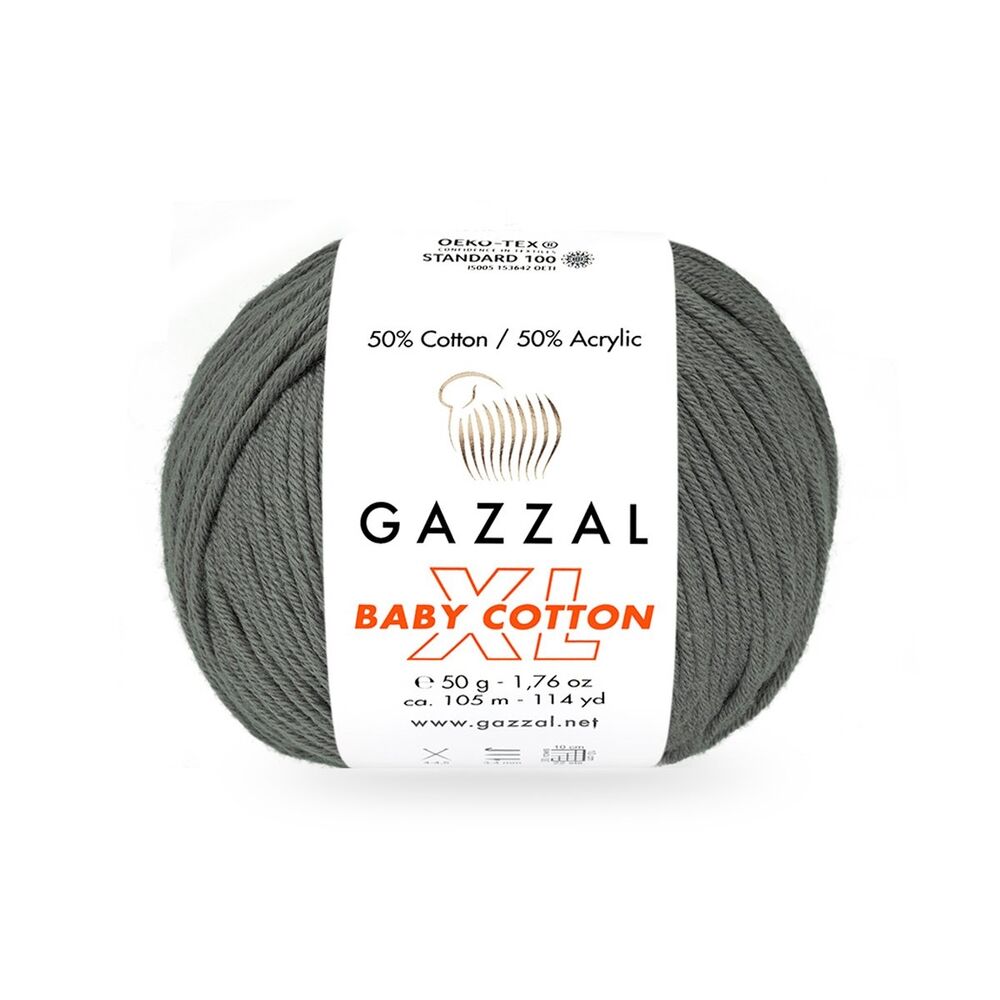 Gazzal Baby Cotton XL El Örgü İpi Koyu Gri 3450