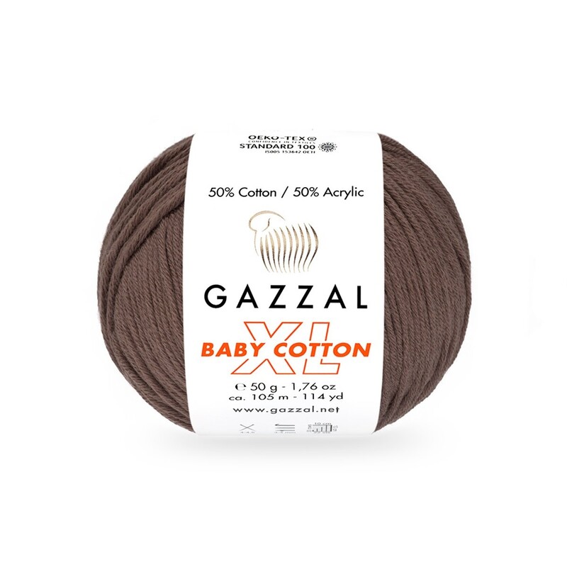 Gazzal Baby Cotton XL El Örgü İpi Konyak 3455 - Thumbnail