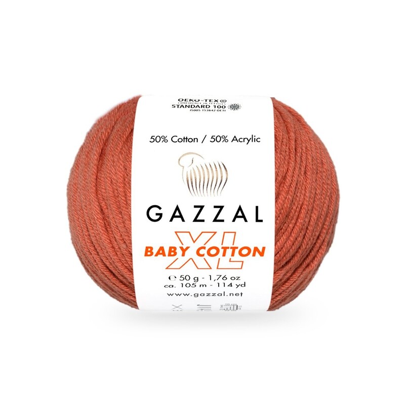 Gazzal Baby Cotton XL El Örgü İpi Tarçın 3454 - Thumbnail