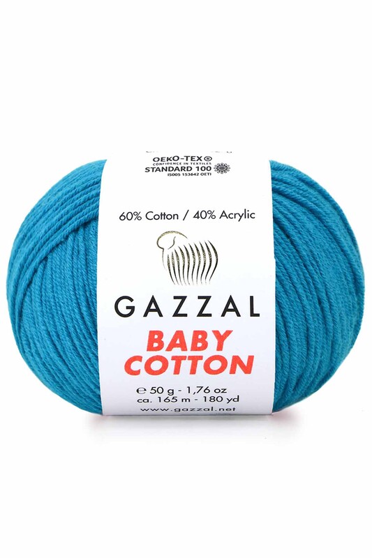 Gazzal Baby Cotton El Örgü İpi Canlı Mavi 3428 - Thumbnail