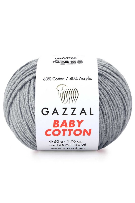 Gazzal - Gazzal Baby Cotton El Örgü İpi Gri 3430