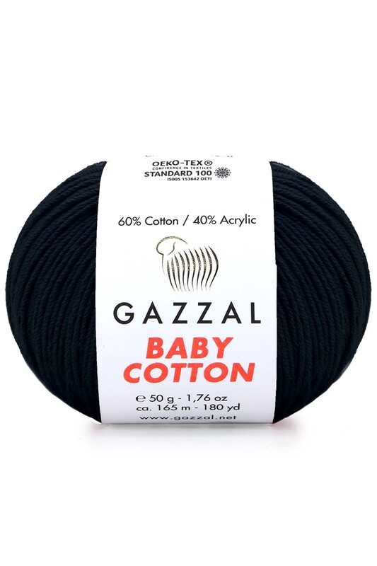 Gazzal - Gazzal Baby Cotton El Örgü İpi Siyah 3433