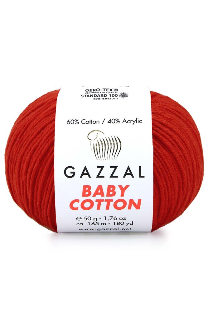 Gazzal Baby Cotton El Örgü İpi Alev Kırmızı 3443