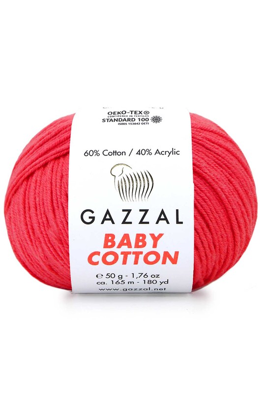 Gazzal - Gazzal Baby Cotton El Örgü İpi Nar Çiçeği 3458