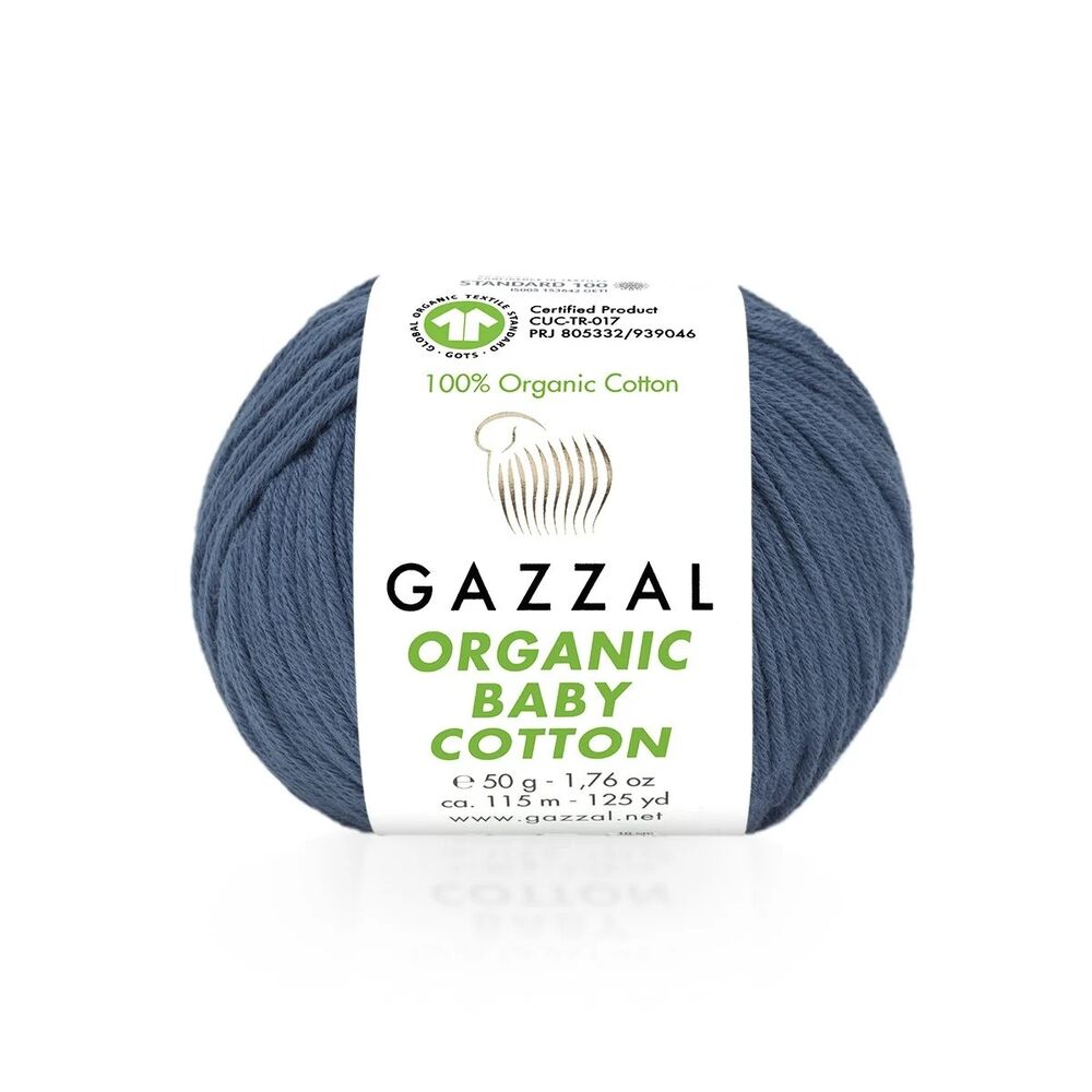Gazzal Organic Baby Cotton El Örgü İpi Taşra Mavisi 434