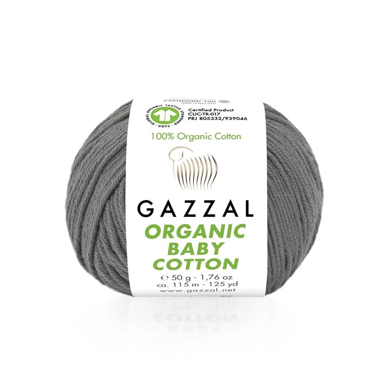 Gazzal - Gazzal Organic Baby Cotton El Örgü İpi Gri 435
