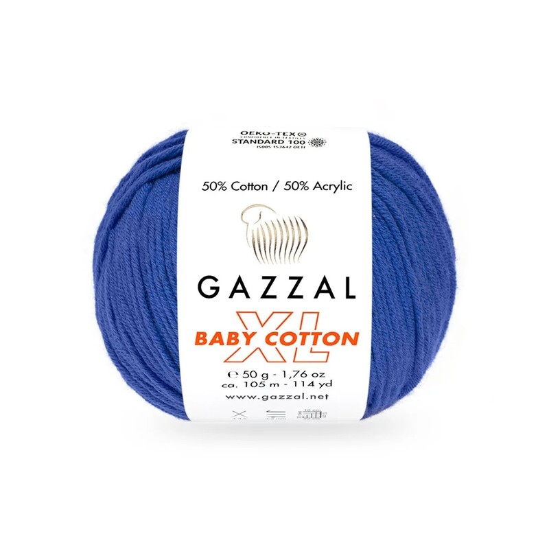 Gazzal - Gazzal Baby Cotton XL El Örgü İpi Saks 3421