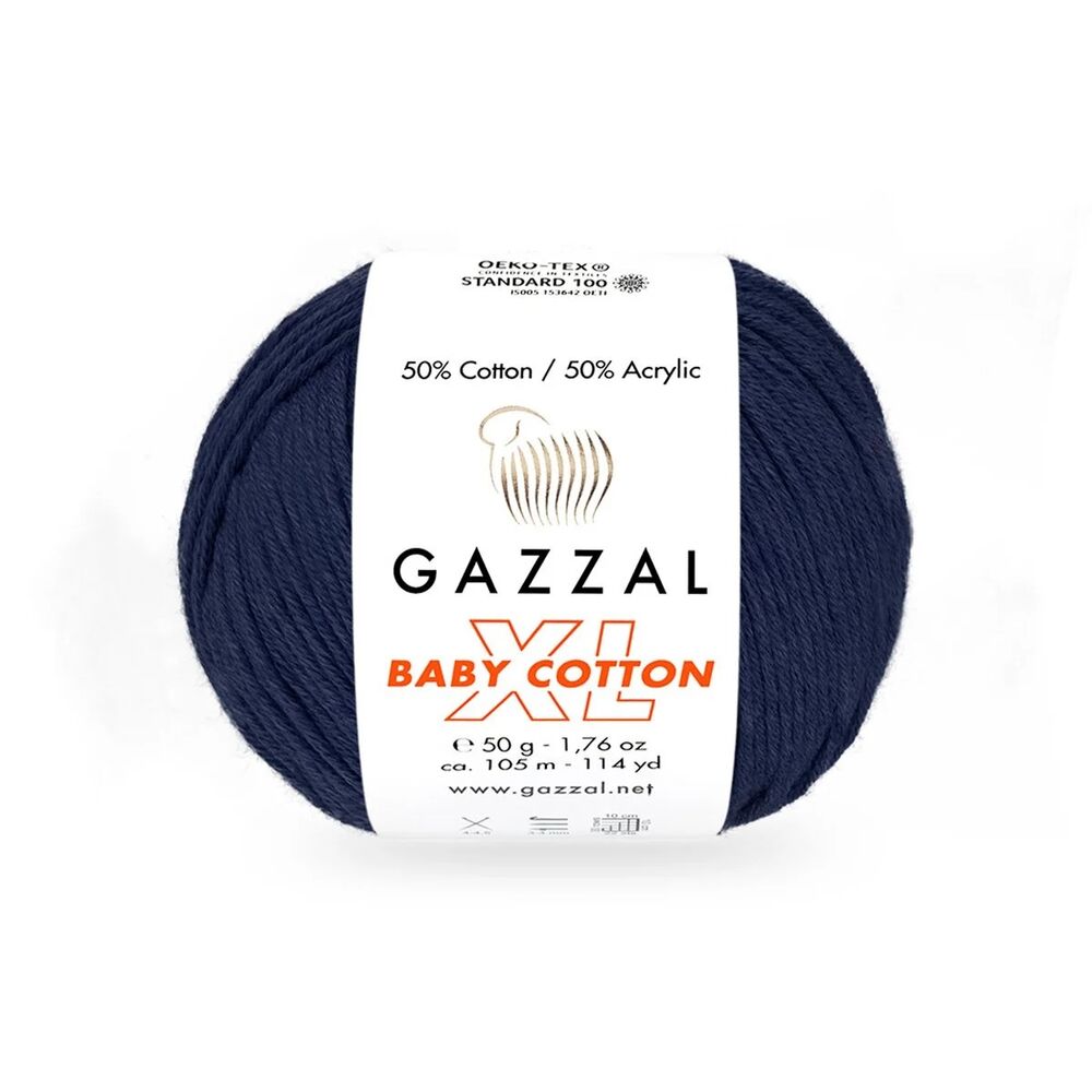 Gazzal Baby Cotton XL El Örgü İpi Lacivert 3438