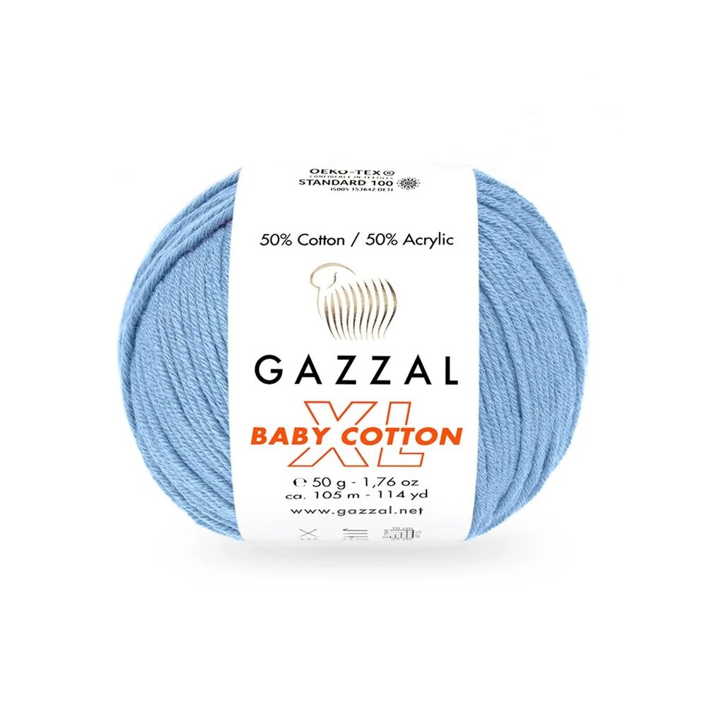 Gazzal Baby Cotton XL El Örgü İpi Çan Mavi 3423