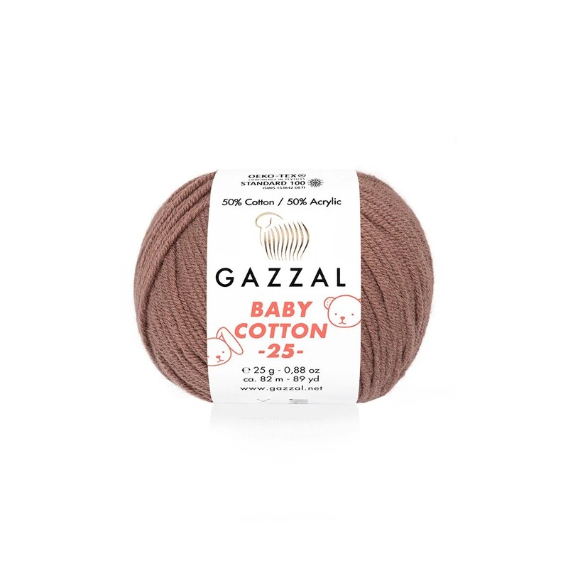 Gazzal - Gazzal Baby Cotton 25 El Örgü İpi Konyak 3455