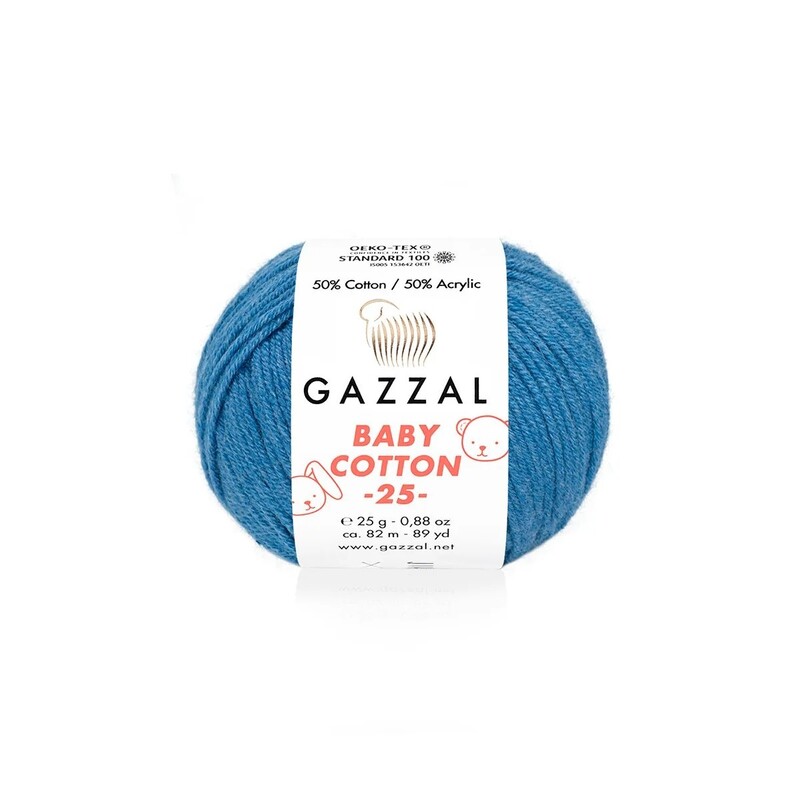 Gazzal - Gazzal Baby Cotton 25 El Örgü İpi Kot Mavi 3431