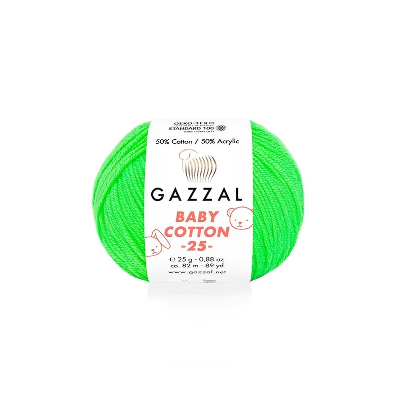 Gazzal - Gazzal Baby Cotton 25 El Örgü İpi Kertenkele 3427