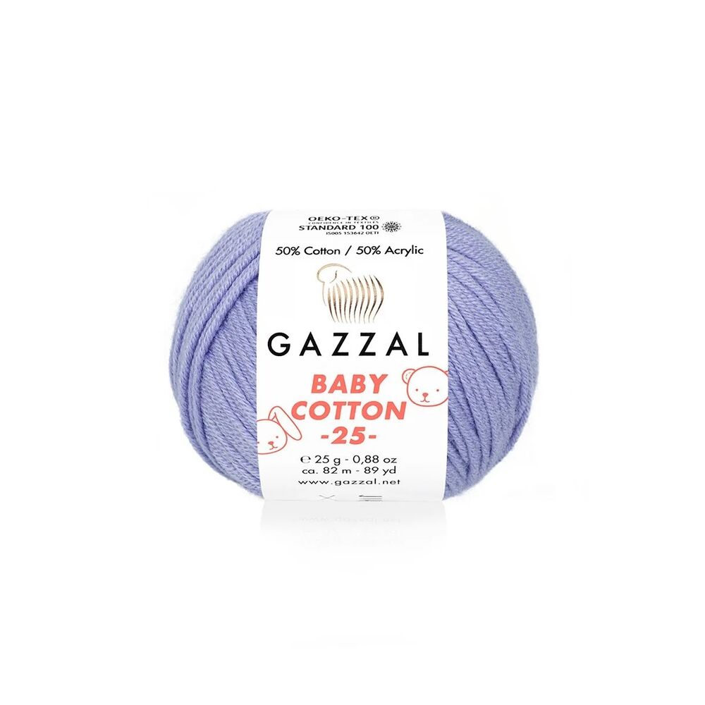 Gazzal Baby Cotton 25 El Örgü İpi Lila 3420