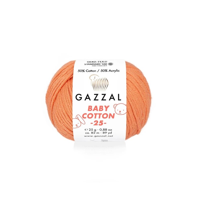 Gazzal - Gazzal Baby Cotton 25 El Örgü İpi Bakır 3465