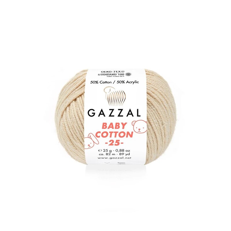 Gazzal - Gazzal Baby Cotton 25 El Örgü İpi Kum 3445