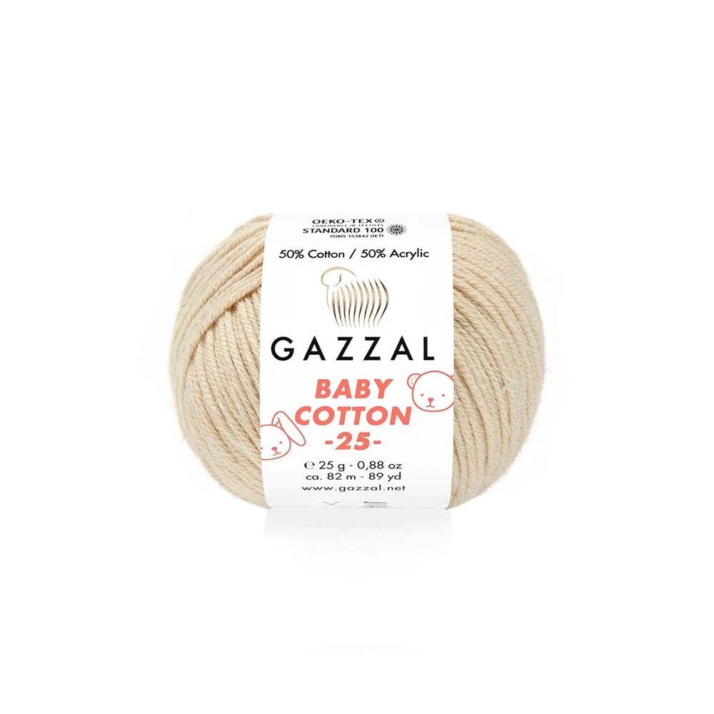 Gazzal Baby Cotton 25 El Örgü İpi Kum 3445