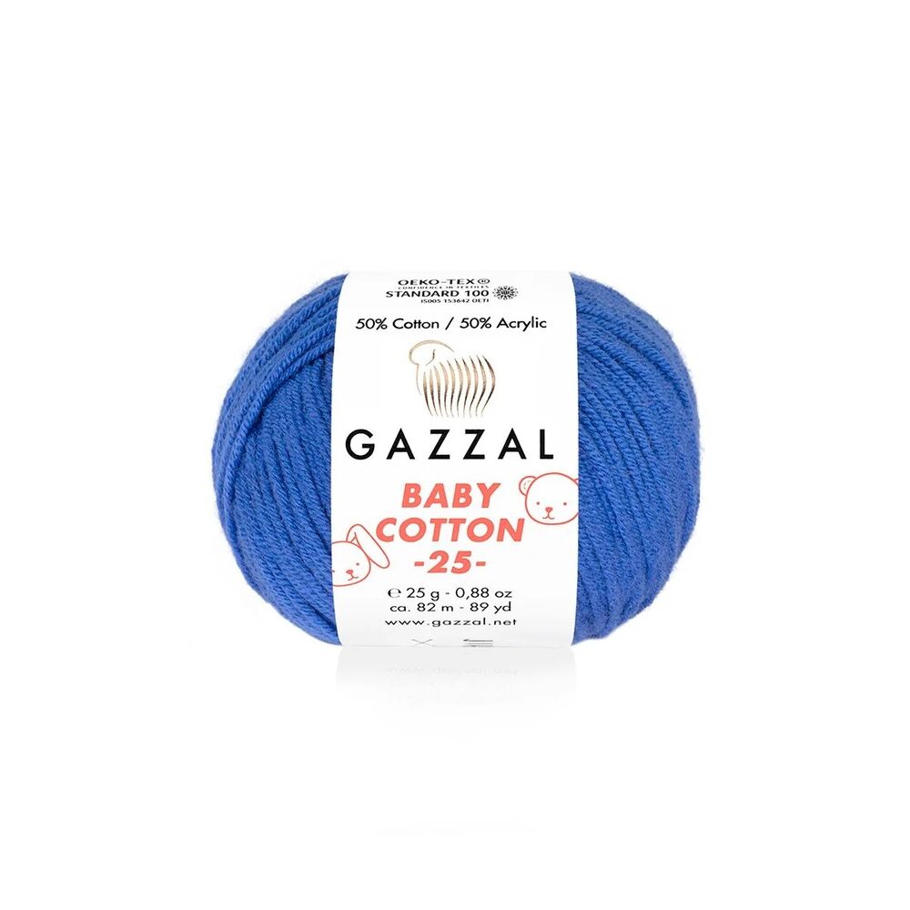 Gazzal Baby Cotton 25 El Örgü İpi Saks 3421