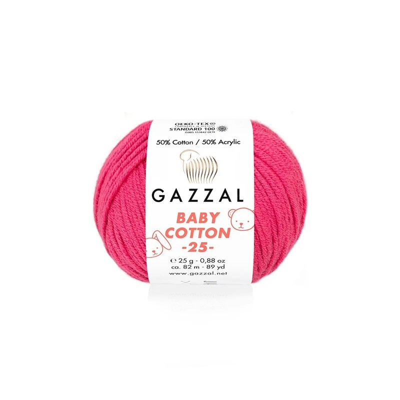 Gazzal - Gazzal Baby Cotton 25 El Örgü İpi Ahududu 3415