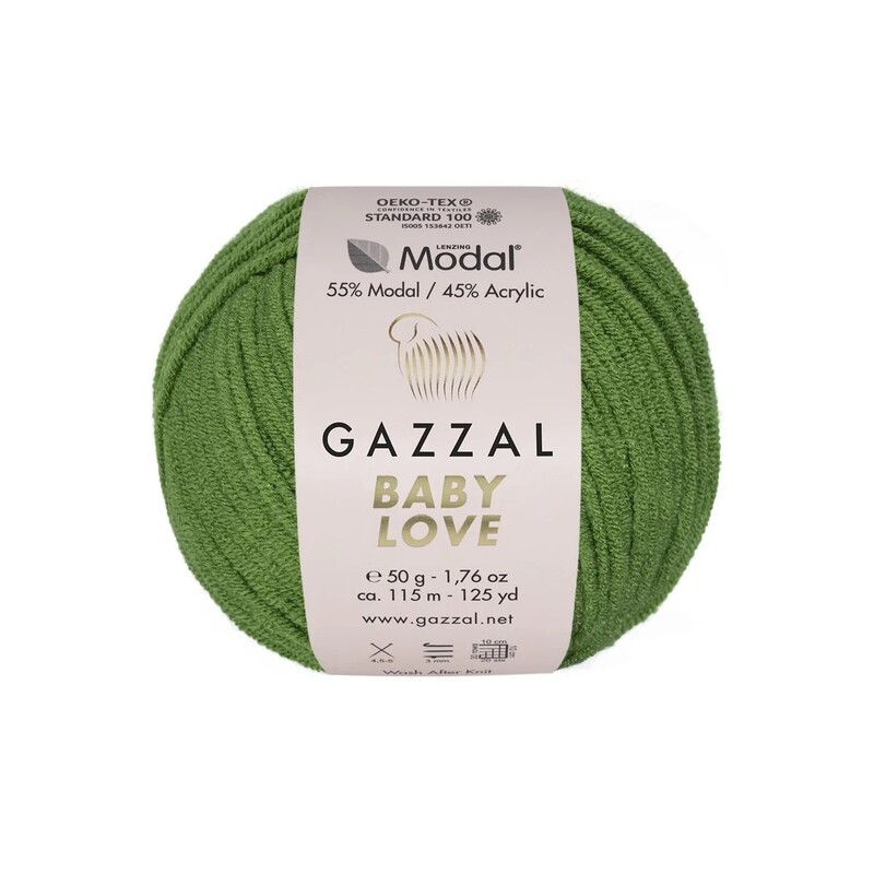  Gazzal Baby Love Yarn| Green 1632 - Thumbnail