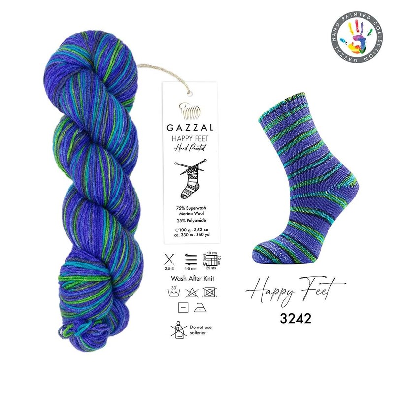 Gazzal Happy Feet Hand Knitting Yarn | 3242 - Thumbnail