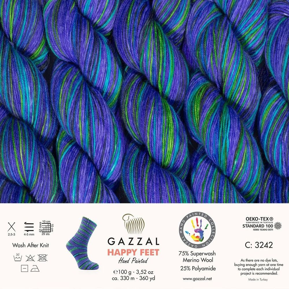 Gazzal Happy Feet Hand Knitting Yarn | 3242