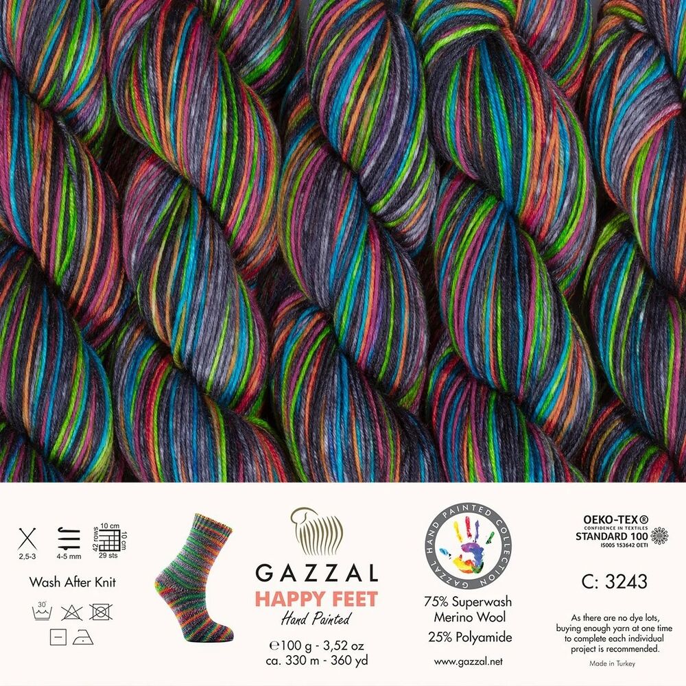 Gazzal Happy Feet Hand Knitting Yarn | 3243