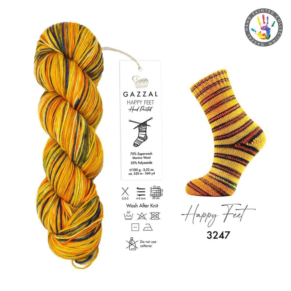 Gazzal Happy Feet Hand Knitting Yarn | 3247