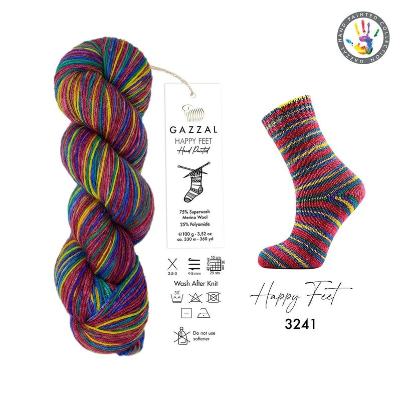 Gazzal Happy Feet Hand Knitting Yarn | 3241 - Thumbnail