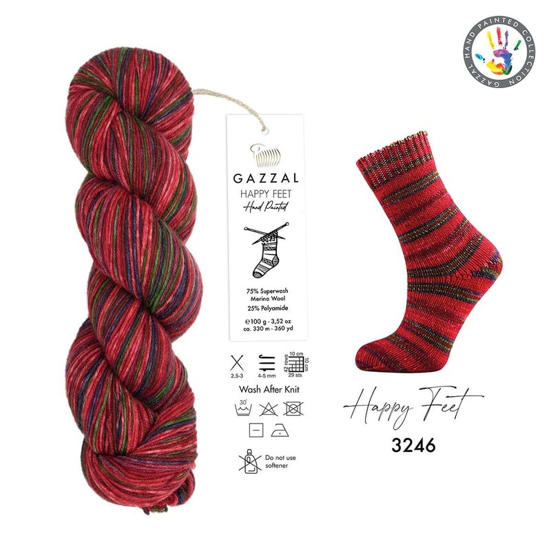 Gazzal Happy Feet Hand Knitting Yarn | 3246 - Thumbnail