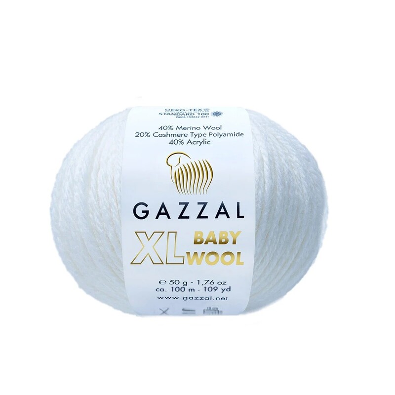 Gazzal - Gazzal Baby Wool XL El Örgü İpi | Parlak Beyaz 801