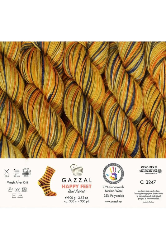 Gazzal Happy Feet Hand Knitting Yarn | 3247 - Thumbnail