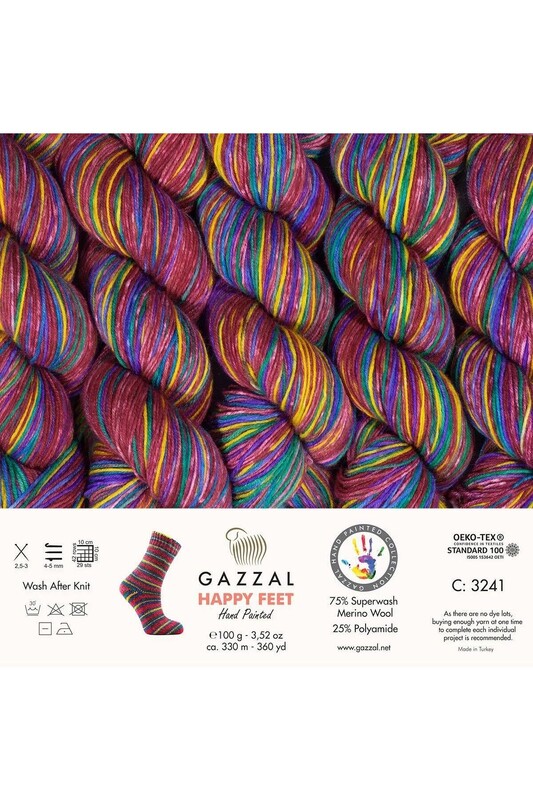 Gazzal Happy Feet Hand Knitting Yarn | 3241 - Thumbnail