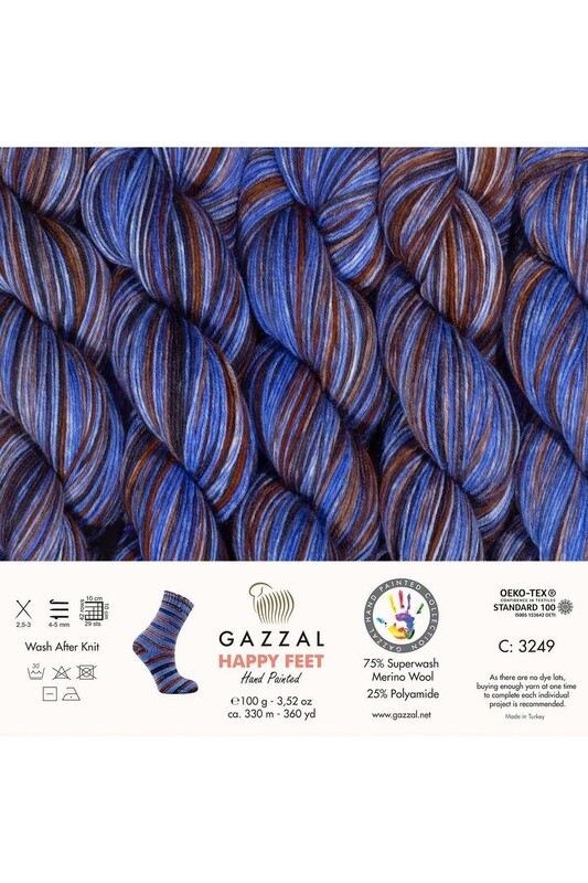 Gazzal Happy Feet Hand Knitting Yarn | 3249 - Thumbnail