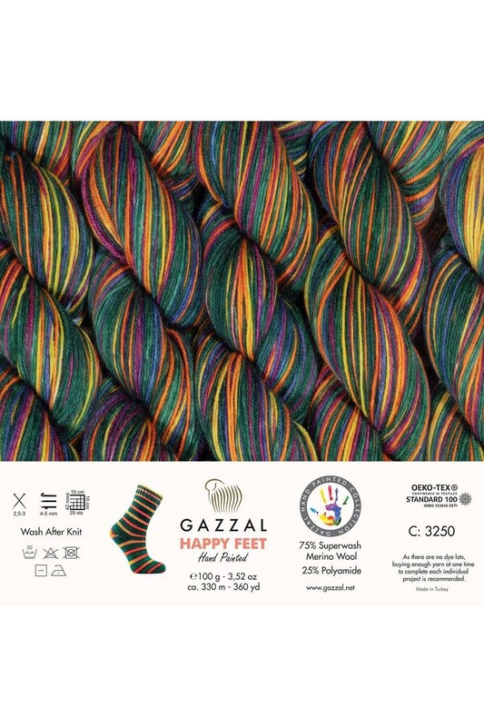 Gazzal Happy Feet Hand Knitting Yarn | 3250 - Thumbnail