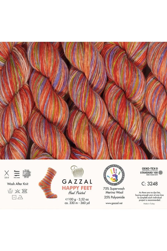 Gazzal Happy Feet Hand Knitting Yarn | 3248 - Thumbnail