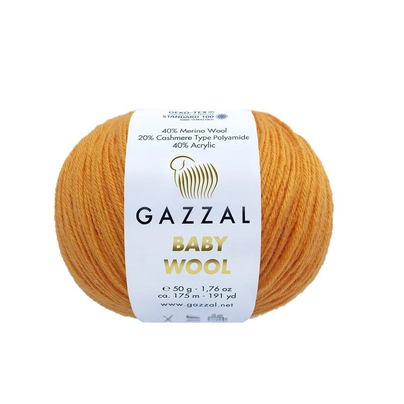 Gazzal Baby Wool Yarn/Orange 837 - Thumbnail