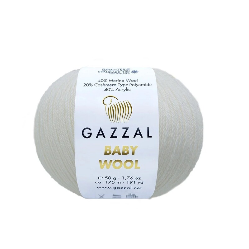 Gazzal - Gazzal Baby Wool El Örgü İpi | Parlak Beyaz 801
