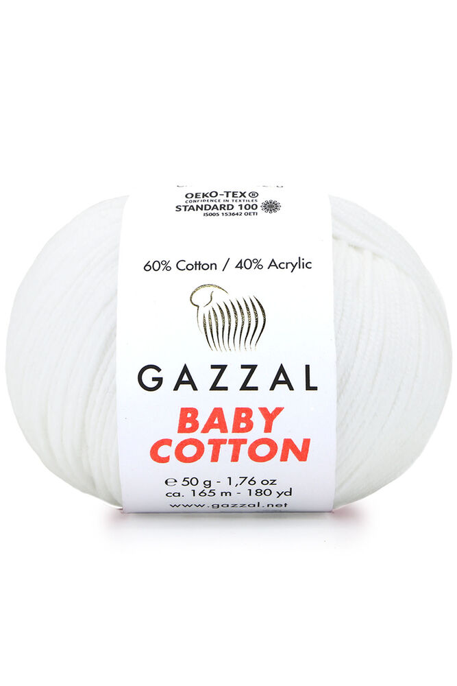Gazzal Baby Cotton El Örgü İpi Parlak Beyaz 3432