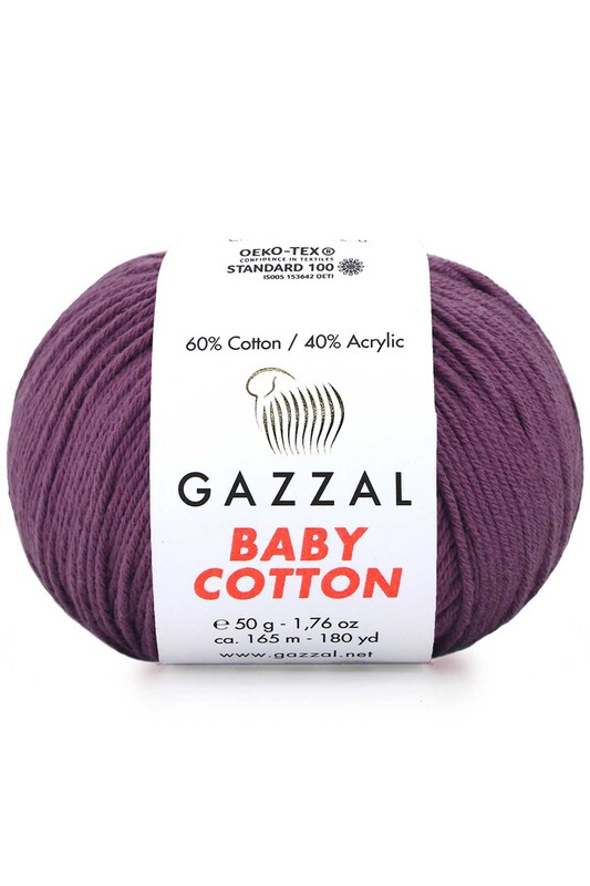 Gazzal - Gazzal Baby Cotton El Örgü İpi Mor 3441