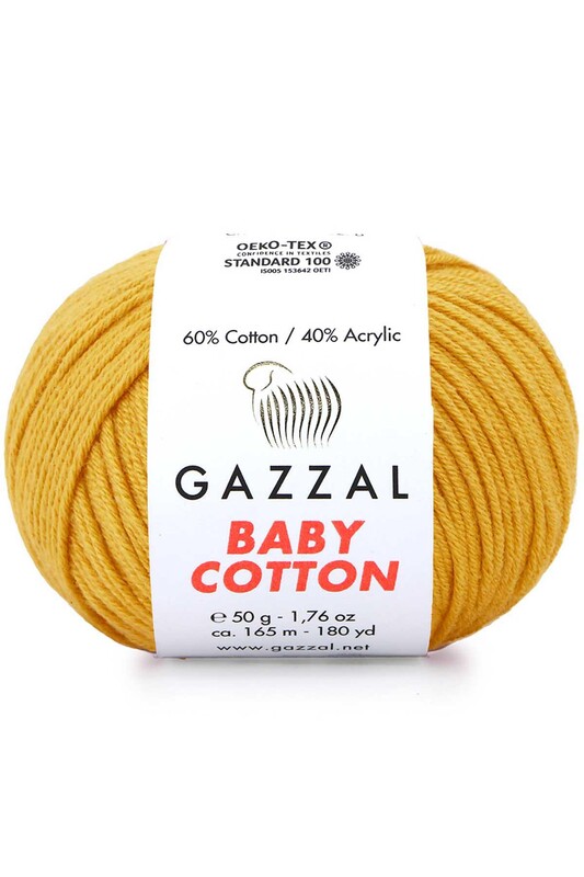 Gazzal - Gazzal Baby Cotton El Örgü İpi Maden Sarısı 3447