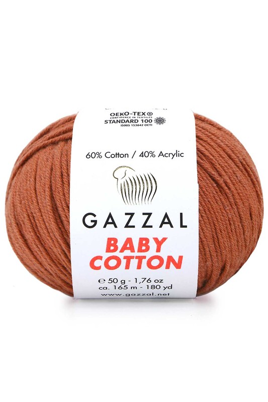 Gazzal - Gazzal Baby Cotton El Örgü İpi Tarçın 3454
