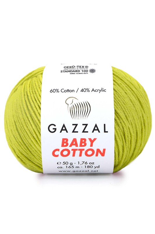 Gazzal - Gazzal Baby Cotton El Örgü İpi Limonata 3457