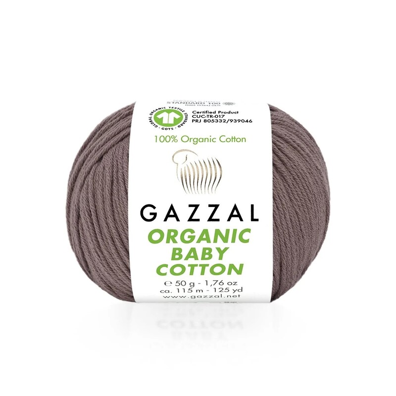 Gazzal Organic Baby Cotton Yarn|Brown 433 - Thumbnail