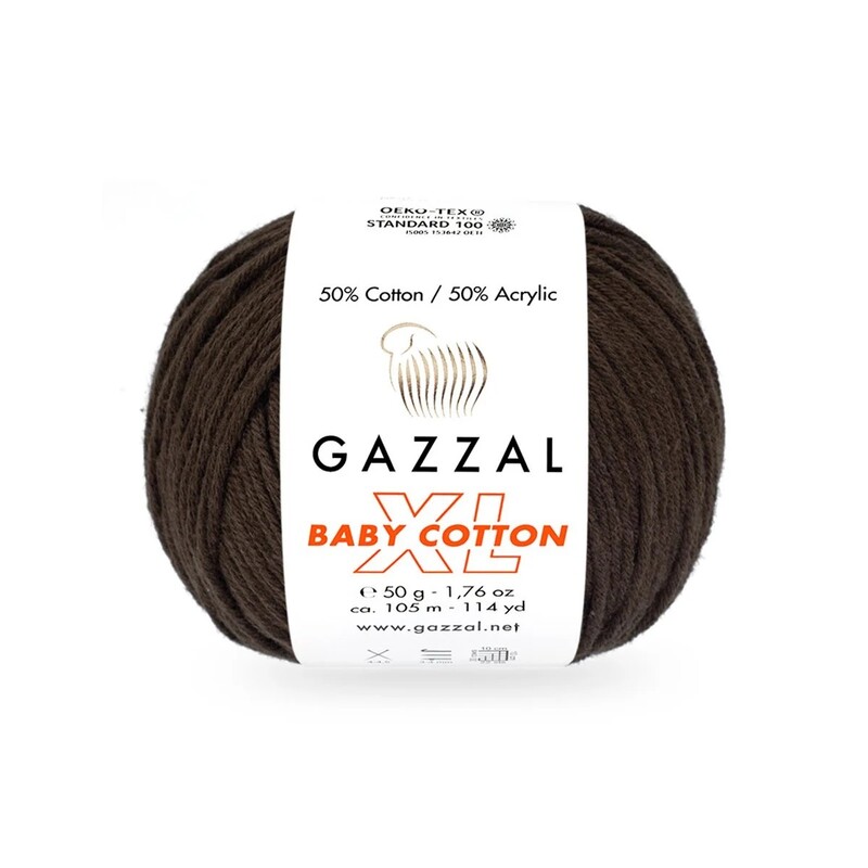 Gazzal Baby Cotton XL Yarn|Brown 3436 - Thumbnail