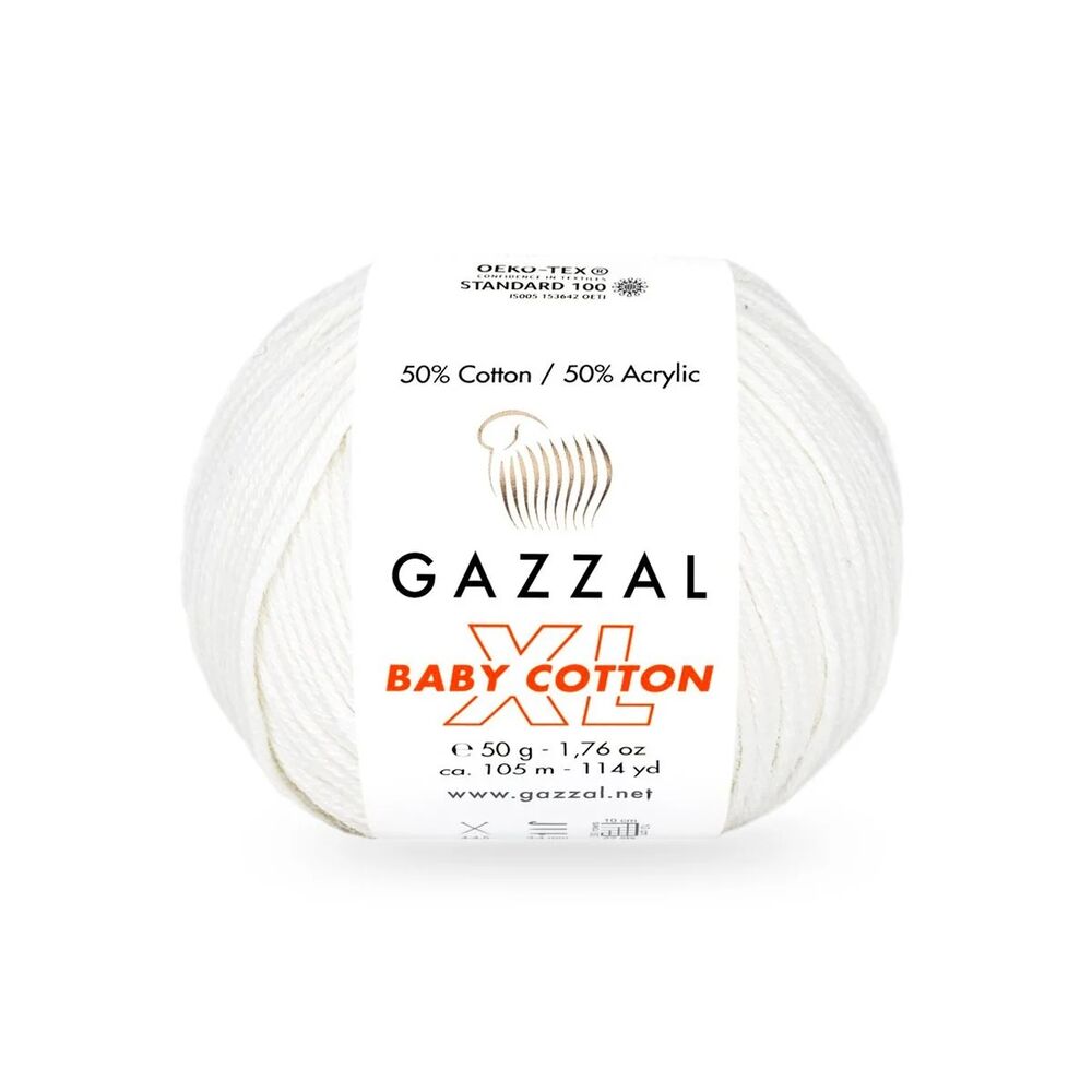 Gazzal Baby Cotton XL Yarn|White 3432