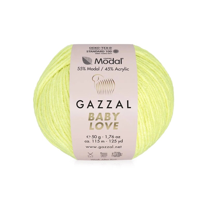 Gazzal - Gazzal Baby Love Yarn|Light yellow 1608