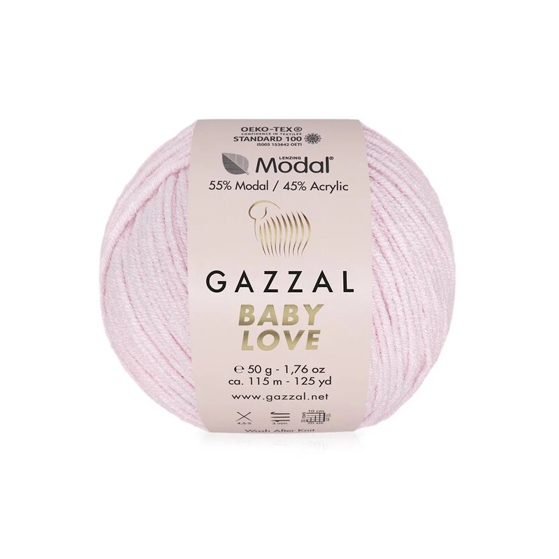  Gazzal Baby Love Yarn|Light Pink 1606 - Thumbnail