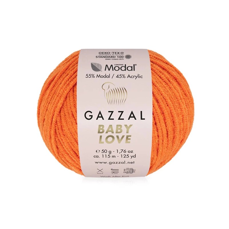  Gazzal Baby Love Yarn| Orange 1602 - Thumbnail