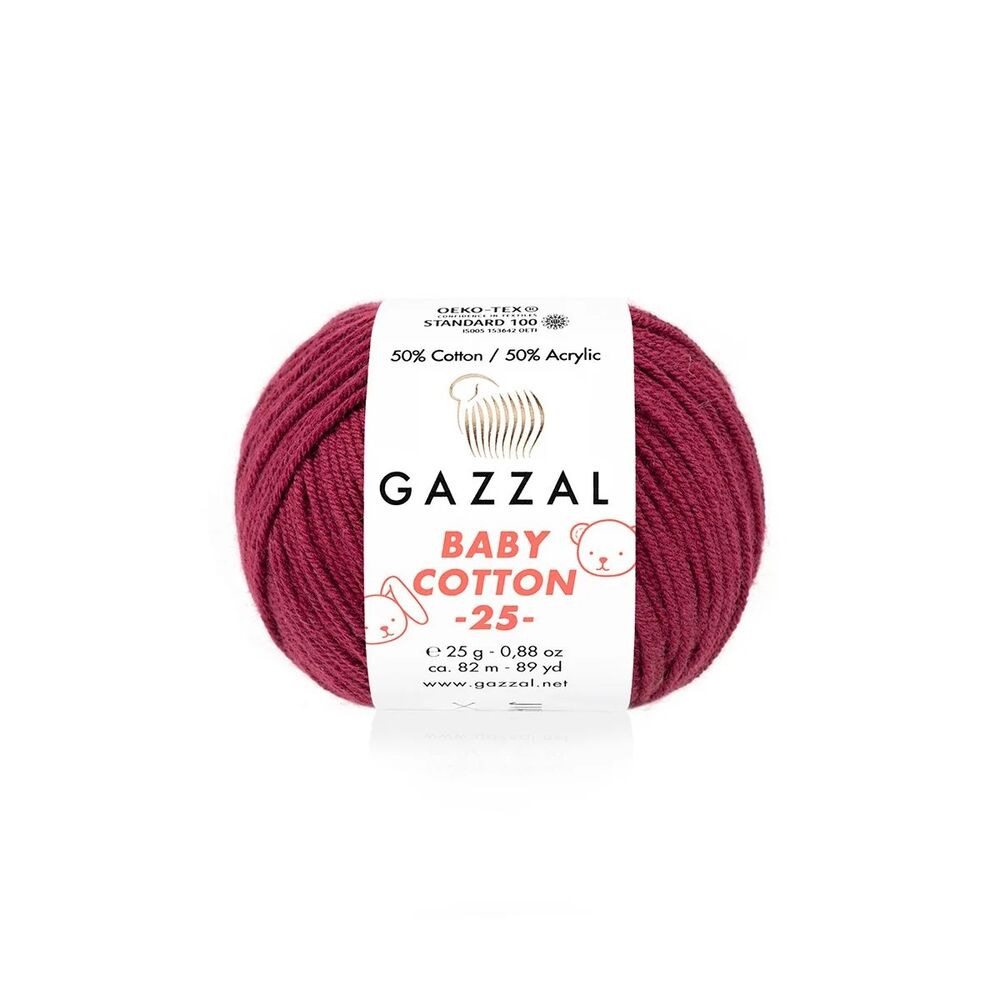 Gazzal Baby Cotton Yarn|Burgundy 3442
