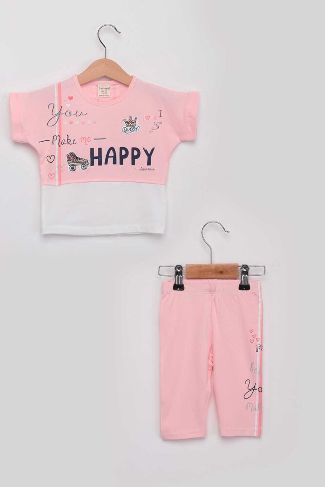 Happy Girl Leggings Set | Pink